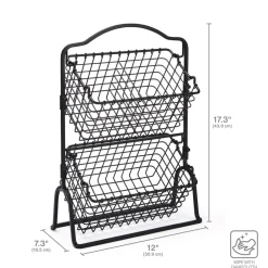 Gourmet Basics® Grid 2 Tier Storage Basket- Fruit And Storage Baskets