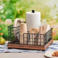 Gourmet Basics® Grid Hostess Picnic Storage Caddy- Buffet Caddies