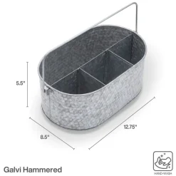 Towle® Living Hammered Galvanized Metal Caddy- Flatware Caddies
