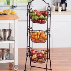 Gourmet Basics® Harbor Adjustable Standing Storage Rack- Fruit And Storage Baskets