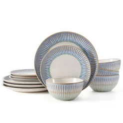 Pfaltzgraff® Hensley Blue 12 Piece Dinnerware Set, Service for 4- Dinnerware Service For 4
