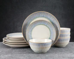 Pfaltzgraff® Hensley Blue 12 Piece Dinnerware Set, Service for 4- Dinnerware Service For 4