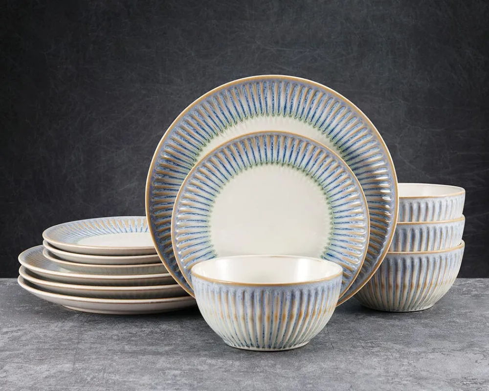 Pfaltzgraff® Hensley Blue 12 Piece Dinnerware Set, Service for 4- Dinnerware Service For 4