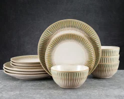 Pfaltzgraff® Hensley Green 12 Piece Dinnerware Set, Service for 4- Dinnerware Service For 4