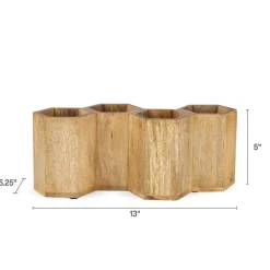 Gourmet Basics® Hex Wood Flatware Storage Caddy- Flatware Caddies