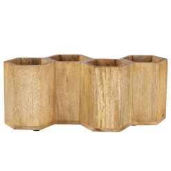 Gourmet Basics® Hex Wood Flatware Storage Caddy- Flatware Caddies