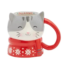 Pfaltzgraff® Holiday Cat Figural Mug- Coffee Mugs