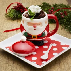 Pfaltzgraff® Holiday Covered Santa Mug with Spoon- Coffee Mugs