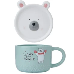 Pfaltzgraff® Holiday Polar Bear Mug with Lid- Coffee Mugs