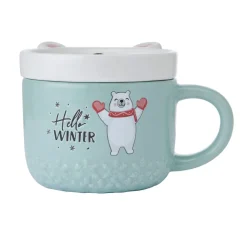 Pfaltzgraff® Holiday Polar Bear Mug with Lid- Coffee Mugs