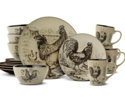 Pfaltzgraff® Homespun Rooster 16 Piece Dinnerware Set, Service for 4- Dinnerware Service For 4