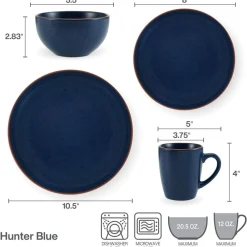 Pfaltzgraff® Hunter Blue 16 Piece Dinnerware Set, Service for 4- Dinnerware Service For 4