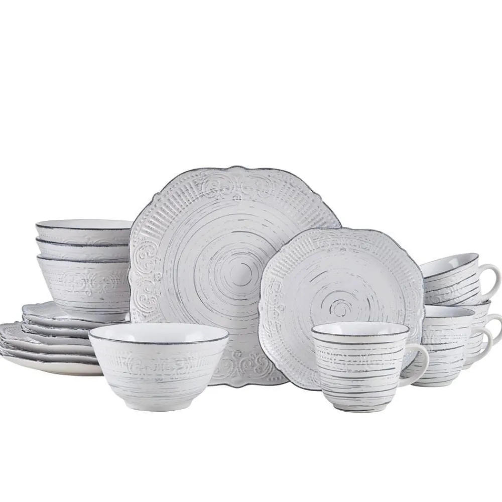 Pfaltzgraff® Isabella Gray 16 Piece Dinnerware Set, Service for 4- Dinnerware Service For 4