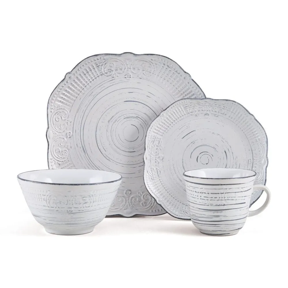 Pfaltzgraff® Isabella Gray 16 Piece Dinnerware Set, Service for 4- Dinnerware Service For 4