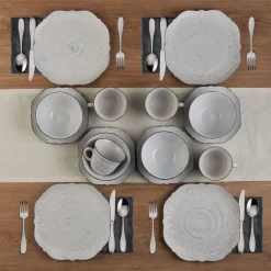 Pfaltzgraff® Isabella Gray 16 Piece Dinnerware Set, Service for 4- Dinnerware Service For 4