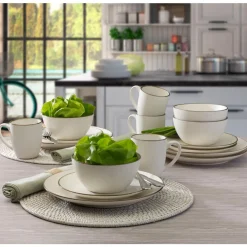 Gourmet Basics® Juliana Cream 16 Piece Dinnerware Set, Service for 4- Dinnerware Service For 4