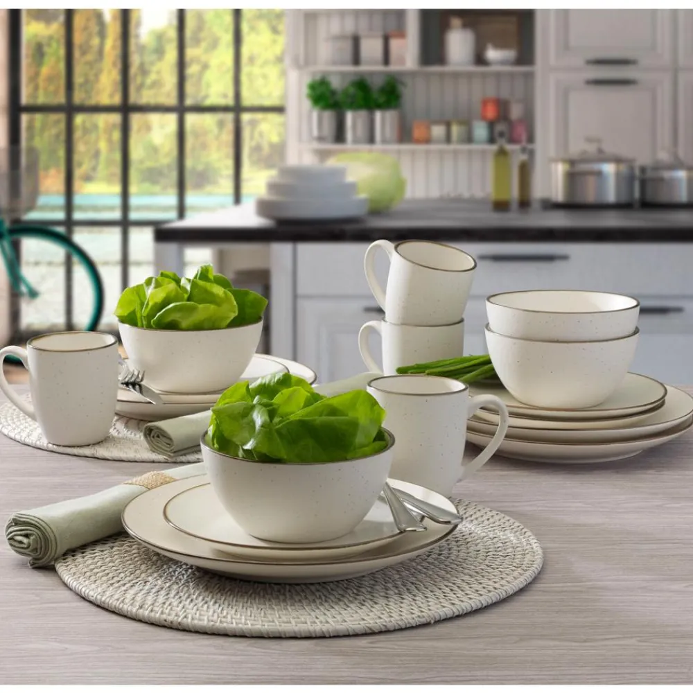 Gourmet Basics® Juliana Cream 16 Piece Dinnerware Set, Service for 4- Dinnerware Service For 4