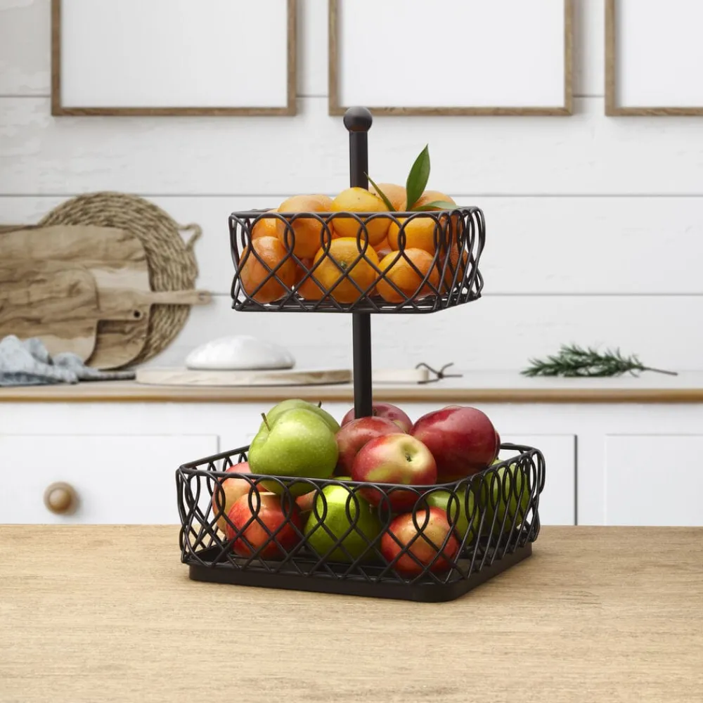 Gourmet Basics® Juliette 2 Tier Storage Basket- Fruit And Storage Baskets