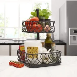 Gourmet Basics® Juliette 2 Tier Storage Basket- Fruit And Storage Baskets