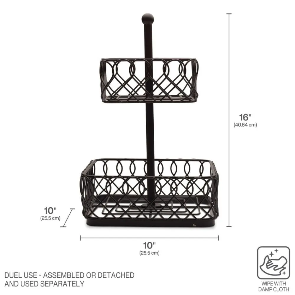 Gourmet Basics® Juliette 2 Tier Storage Basket- Fruit And Storage Baskets