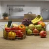 Gourmet Basics® Kendall Set Of 2 Gold Centerpiece Baskets- Decor|Fruit And Storage Baskets