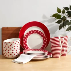 Pfaltzgraff® Kenna Red 16 Piece Dinnerware Set, Service for 4- Dinnerware Service For 4