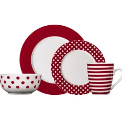 Pfaltzgraff® Kenna Red 16 Piece Dinnerware Set, Service for 4- Dinnerware Service For 4