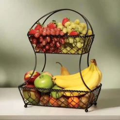 Gourmet Basics® Lattice 2 Tier Fruit Storage Basket- Fruit And Storage Baskets