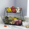 Gourmet Basics® Lattice Farm Flat Back 2 Tier Storage Basket- Fruit And Storage Baskets