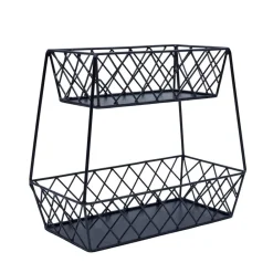 Gourmet Basics® Lattice Farm Flat Back 2 Tier Storage Basket- Fruit And Storage Baskets