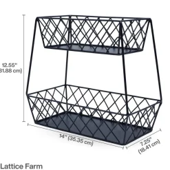 Gourmet Basics® Lattice Farm Flat Back 2 Tier Storage Basket- Fruit And Storage Baskets