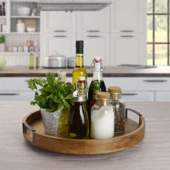 Gourmet Basics® Lazy Susan Mango Wood Serve Tray, 18 Inch- Lazy Susans