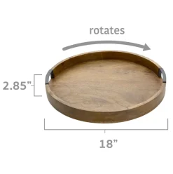 Gourmet Basics® Lazy Susan Mango Wood Serve Tray, 18 Inch- Lazy Susans