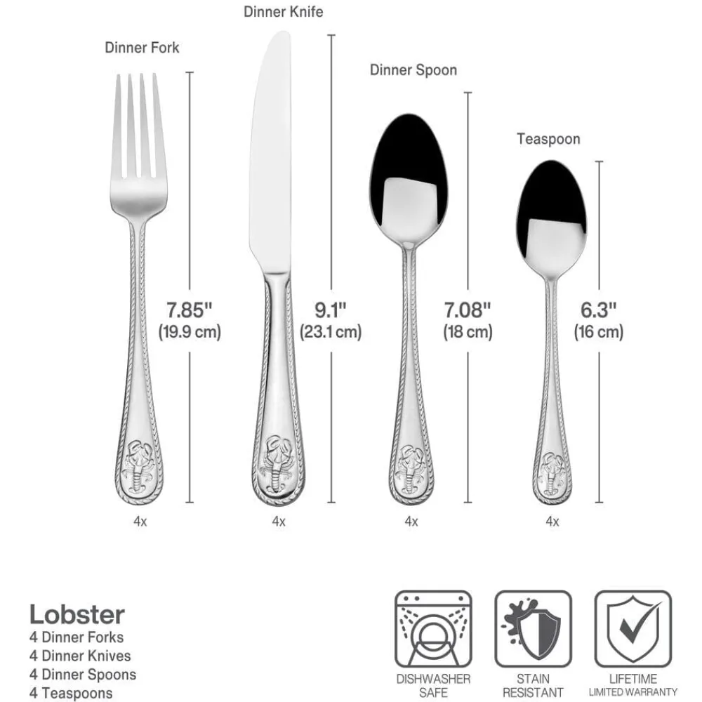 Towle® Everyday Lobster 16 Piece Flatware Set, Service for 4- Sets