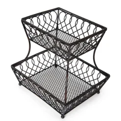 Gourmet Basics® Loop Lattice 2 Tier Rectangular Basket- Fruit And Storage Baskets