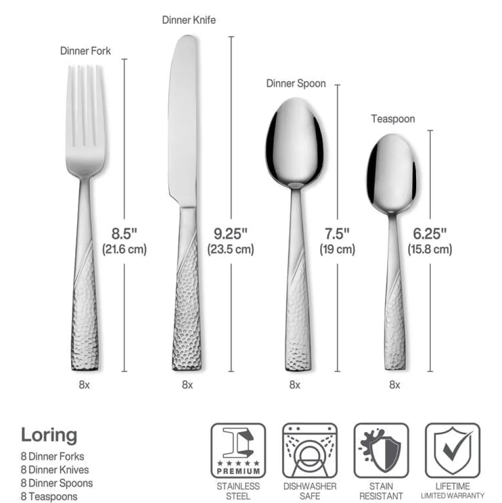 International® Silver Loring 34 Piece Flatware Set, Service for 8- Sets