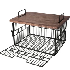 Gourmet Basics® Madam Grid Stacking and Nesting Basket with Mango Wood Lid- Fruit And Storage Baskets
