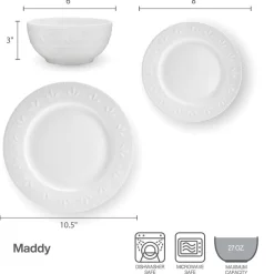 Pfaltzgraff® Maddy 12 Piece Dinnerware Set, Service for 4- Dinnerware Service For 4