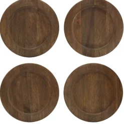 Gourmet Basics® Mango Wood Set of 4 Charger Plates- Decor