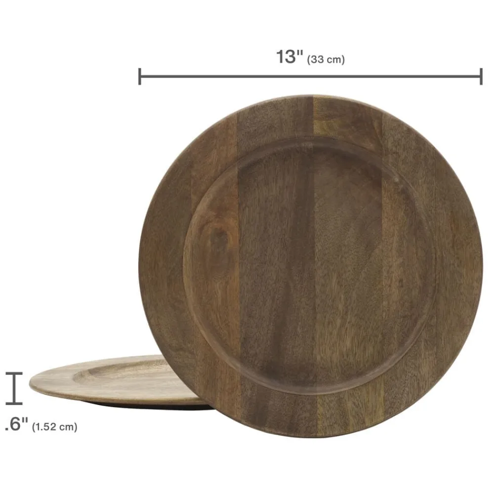 Gourmet Basics® Mango Wood Set of 4 Charger Plates- Decor