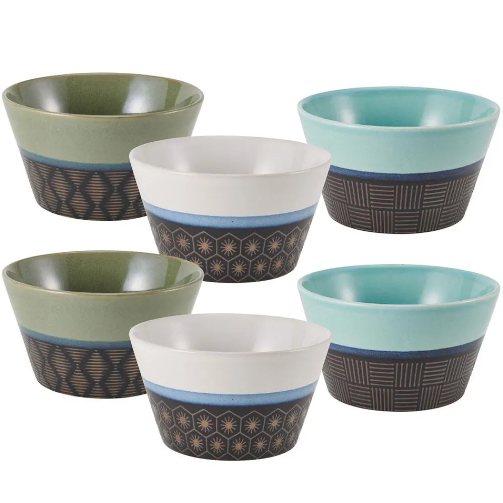 Pfaltzgraff® Marcus Conical Set of 6 Soup Cereal Bowls, Assorted- Soup Cereal Bowls