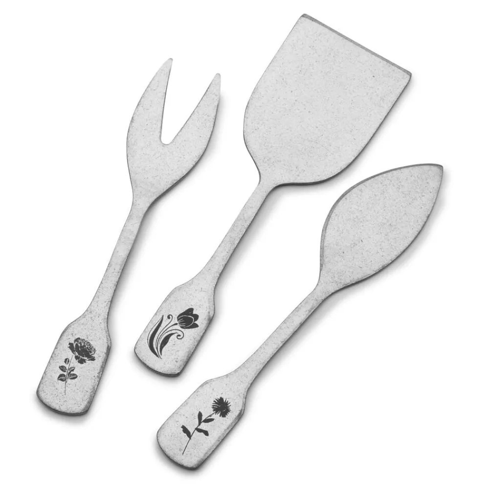 Towle® Living Matte Floral 3 Piece Cheese Spreader Set- Openstock