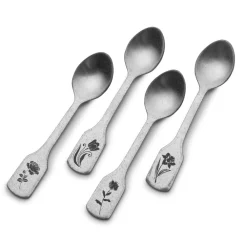 Towle® Living Matte Floral Set of 4 Mini Coffee Spoons- Openstock|Sets