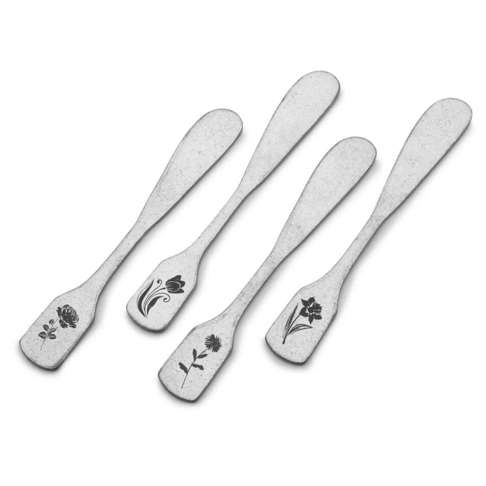 Towle® Living Matte Floral Set of 4 Spreaders- Openstock