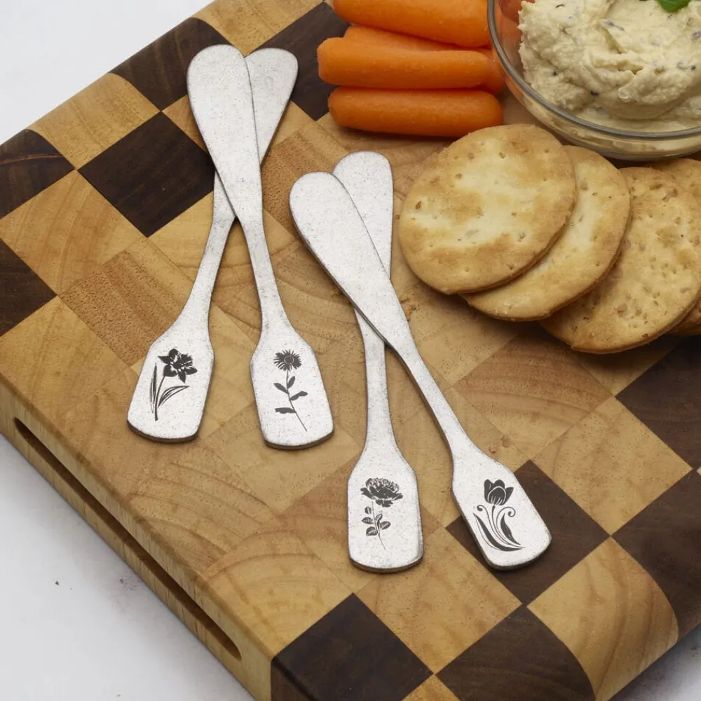 Towle® Living Matte Floral Set of 4 Spreaders- Openstock