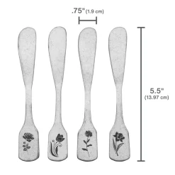Towle® Living Matte Floral Set of 4 Spreaders- Openstock