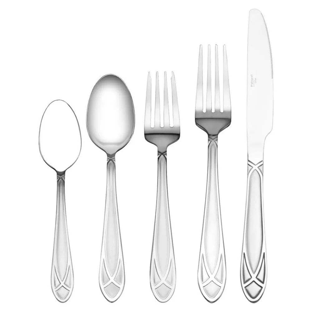 Pfaltzgraff® Mirage Frost 42 Piece Flatware Set with Wire Caddy, Service for 8- Sets