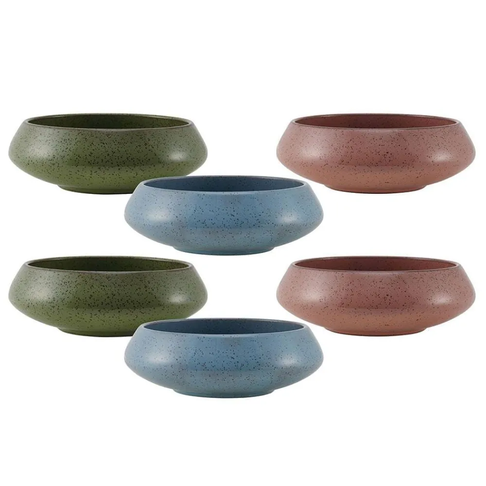 Pfaltzgraff® Modern Set of 6 Speckled Bowls, Assorted- Soup Cereal Bowls