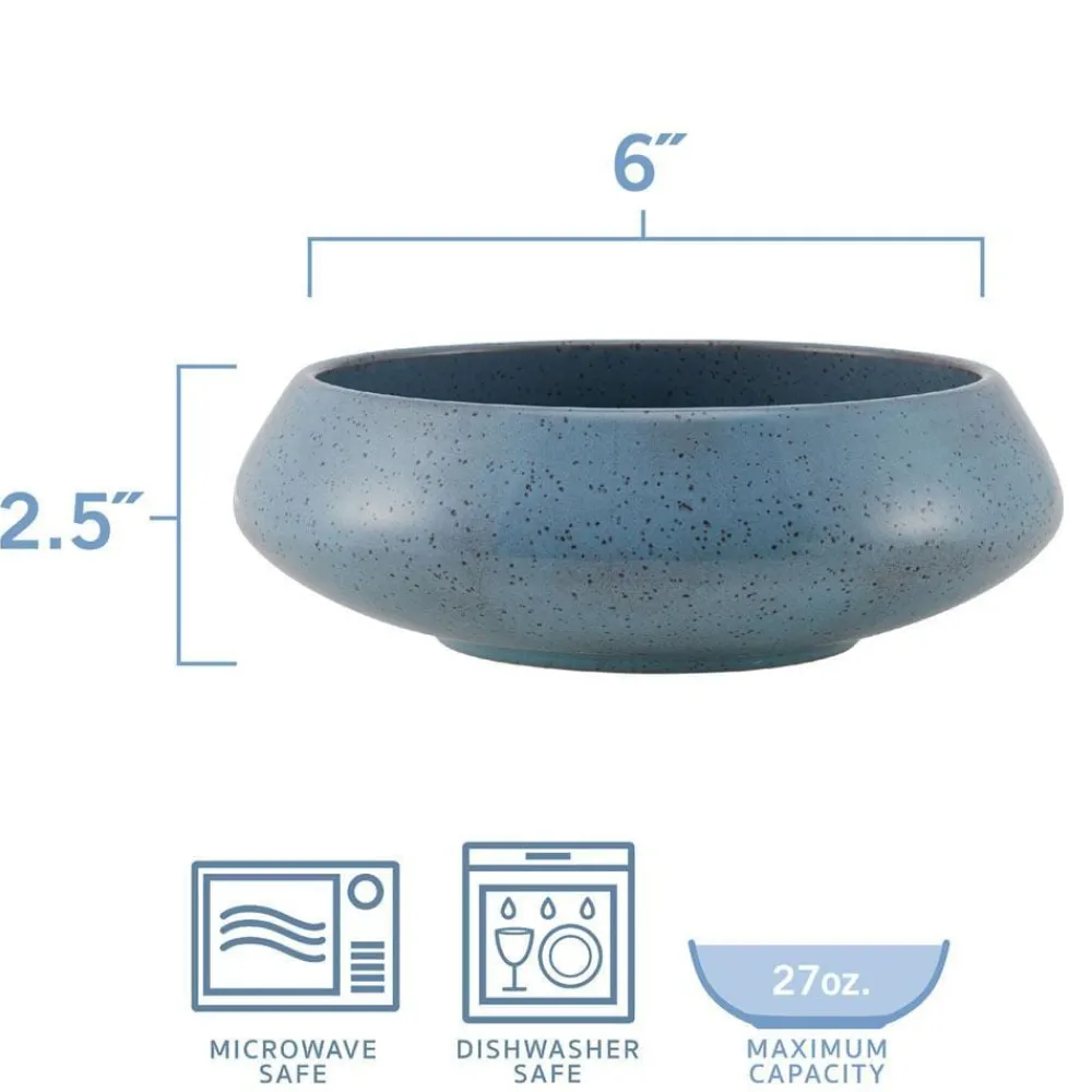 Pfaltzgraff® Modern Set of 6 Speckled Bowls, Assorted- Soup Cereal Bowls