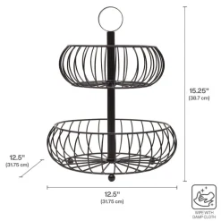 Gourmet Basics® Monroe 2 Tier Fruit Storage Basket- Fruit And Storage Baskets